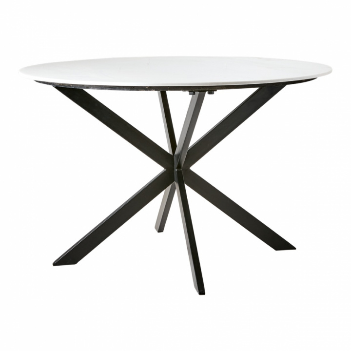 Table à manger \'Milan\' ronde 120cm - Blanc/noir dans le groupe Meubles / Tables / Tables rondes chez Reforma (811-729-10)