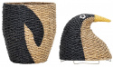 Panier avec couvercle \'Pingvin\' - Noir/Nature