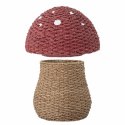 Panier de rangement \'Champignon\' - Naturel/Rouge
