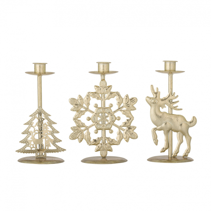 Bougeoir \'Sauda\' lot de 3 - Doré dans le groupe Noël chez Reforma (82072165)