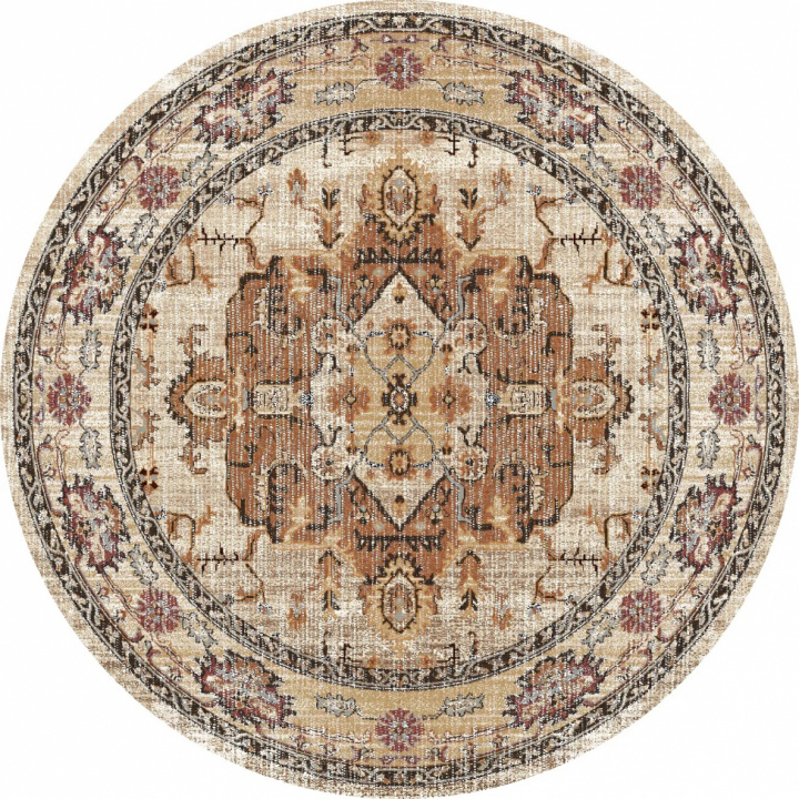 Tapis rond \'Siliana\' 180cm - Beige dans le groupe Décoration / Tapis / Tapis tissés chez Reforma (8683151051965)