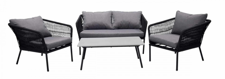 Groupe de canapé \'Gaeta\' - Noir dans le groupe Meubles / Mobilier de jardin / Groupes de jardin chez Reforma (9559-022)
