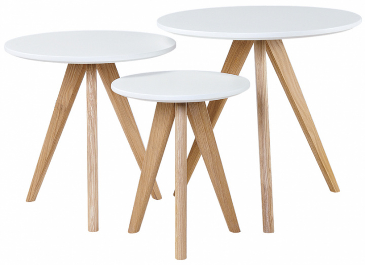 Table basse \'Dalby\' 3 pièces - Blanc dans le groupe Meubles / Tables / Table basse chez Reforma (9655 oak)