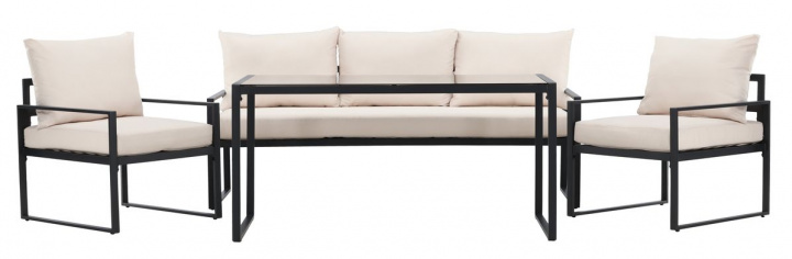 Ensemble lounge \'Vico\' - Noir dans le groupe Meubles / Mobilier de jardin / Groupes de jardin chez Reforma (9784-000)