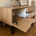 Meuble TV \'Grant\' - Ch&ecirc;ne/Fer