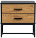Table de nuit \'Amster\' - Chêne/Noir