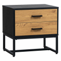 Table de nuit \'Amster\' - Chêne/Noir