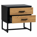 Table de nuit \'Amster\' - Chêne/Noir