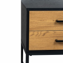 Table de nuit \'Amster\' - Chêne/Noir