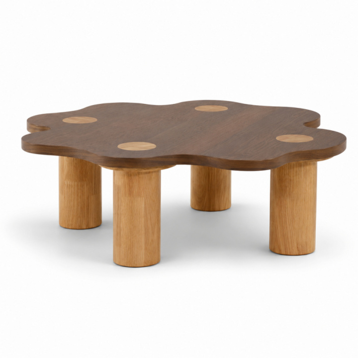 Table basse \'Livora\' 107x98cm - Noyer dans le groupe Meubles / Tables / Table basse chez Reforma (BCT-L107-walnut)