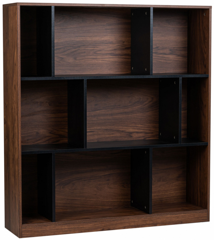 Bibliothèque \'Colin\' 118x129 - Noyer/Noir dans le groupe Meubles / Étagères & rangement / Bibliothèques chez Reforma (COLINBS06)