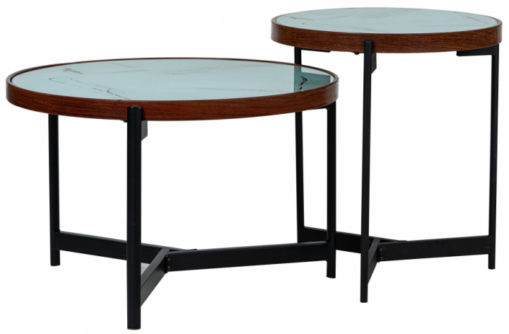 Table basse \'Marble\' 2 pièces - Noir/Blanc dans le groupe Meubles / Tables / Table basse chez Reforma (CT-186)