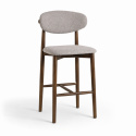 Tabouret de bar \'Milo\' - Noyer/Gris