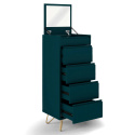 Commode \'Elle\' 45x110 - Turquoise/Laiton