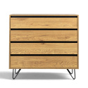 Commode \'Elle\' 90x90 - Ch&ecirc;ne/Noir
