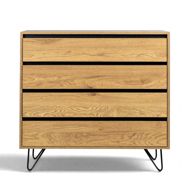 Commode \'Elle\' 90x90 - Ch&ecirc;ne/Noir dans le groupe Meubles / Étagères & rangement / Commodités chez Reforma (ELLECD02-wood)