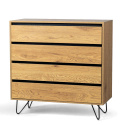 Commode \'Elle\' 90x90 - Ch&ecirc;ne/Noir