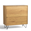Commode \'Elle\' 90x90 - Ch&ecirc;ne/Noir