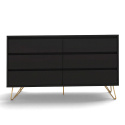 Commode \'Elle\' 120x70 - Noir/Laiton