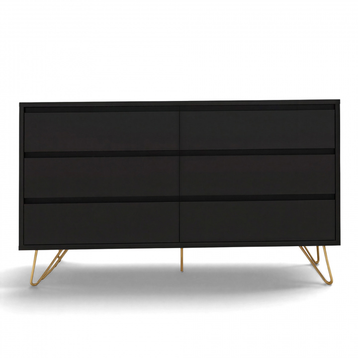 Commode \'Elle\' 120x70 - Noir/Laiton dans le groupe Meubles / Étagères & rangement / Commodités chez Reforma (ELLECD03-black)