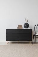 Commode \'Elle\' 120x70 - Noir/Laiton