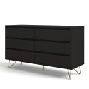 Commode \'Elle\' 120x70 - Noir/Laiton