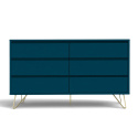 Commode \'Elle\' 120x70 - Turquoise/Laiton