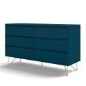 Commode \'Elle\' 120x70 - Turquoise/Laiton