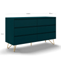Commode \'Elle\' 120x70 - Turquoise/Laiton