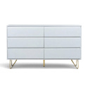 Commode \'Elle\' 120x70 - Blanc/Laiton