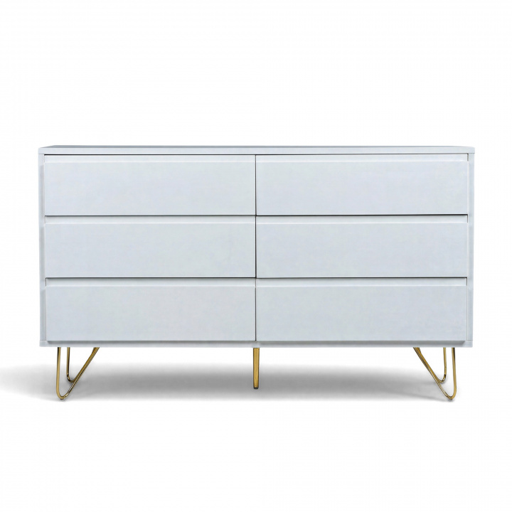 Commode \'Elle\' 120x70 - Blanc/Laiton dans le groupe Meubles / Étagères & rangement / Commodités chez Reforma (ELLECD03-white)