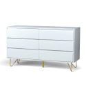 Commode \'Elle\' 120x70 - Blanc/Laiton