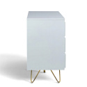 Commode \'Elle\' 120x70 - Blanc/Laiton