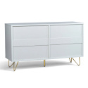 Commode \'Elle\' 120x70 - Blanc/Laiton