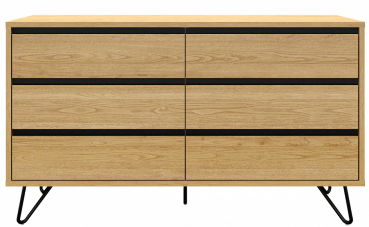 Commode \'Elle\' 120x70 - Chêne/Noir dans le groupe Meubles / Étagères & rangement / Commodités chez Reforma (ELLECD03-wood)