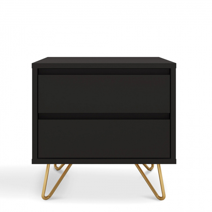 Table de nuit \'Elle\' - Noir/Laiton dans le groupe Meubles / Tables / Tables de chevet chez Reforma (ELLENS01-black)
