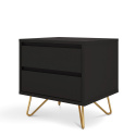 Table de nuit \'Elle\' - Noir/Laiton