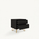 Table de nuit \'Elle\' - Noir/Laiton