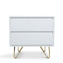 Table de nuit \'Elle\' - Blanc/Laiton