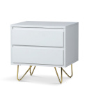 Table de nuit \'Elle\' - Blanc/Laiton