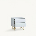 Table de nuit \'Elle\' - Blanc/Laiton