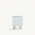 Table de nuit \'Elle\' - Blanc/Laiton