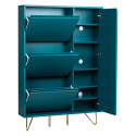 Meuble à chaussures \'Elle\' - Turquoise/Laiton