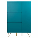 Meuble &agrave; chaussures \'Elle\' - Turquoise/Laiton