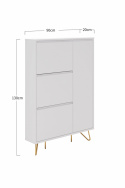 Meuble &agrave; chaussures \'Elle\' - Blanc/Laiton