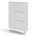 Meuble &agrave; chaussures \'Elle\' - Blanc/Laiton