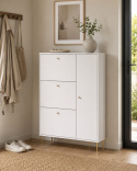 Meuble &agrave; chaussures \'Elle\' - Blanc/Laiton