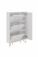 Meuble à chaussures \'Elle\' - Blanc/Laiton