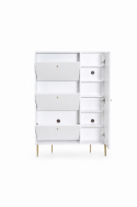 Meuble &agrave; chaussures \'Elle\' - Blanc/Laiton