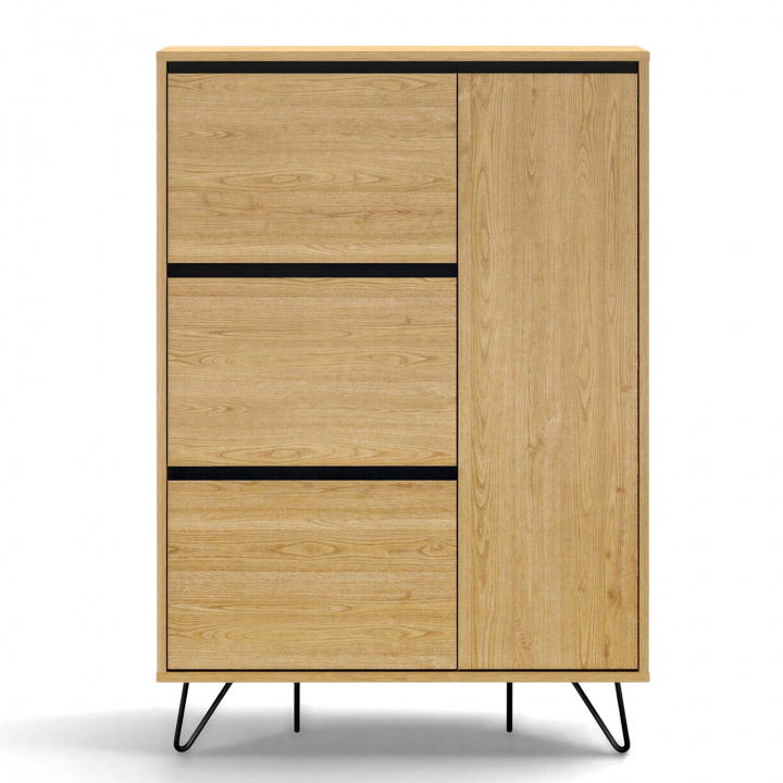Meuble &agrave; chaussures \'Elle\' - Ch&ecirc;ne/Noir dans le groupe Meubles / Étagères & rangement / Armoires et buffets chez Reforma (ELLESC01-wood)